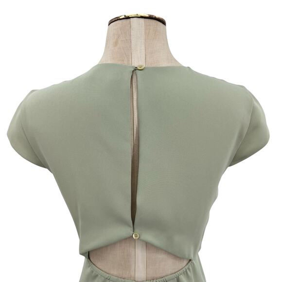Aritiza‎ Babaton Hamptons Mini Dress Short Sleeve Cut Out Sage Green Size 0 - Picture 9 of 14